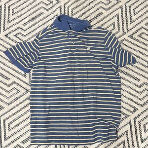 Banana Republic Blue and Yellow Striped Polo Shirt